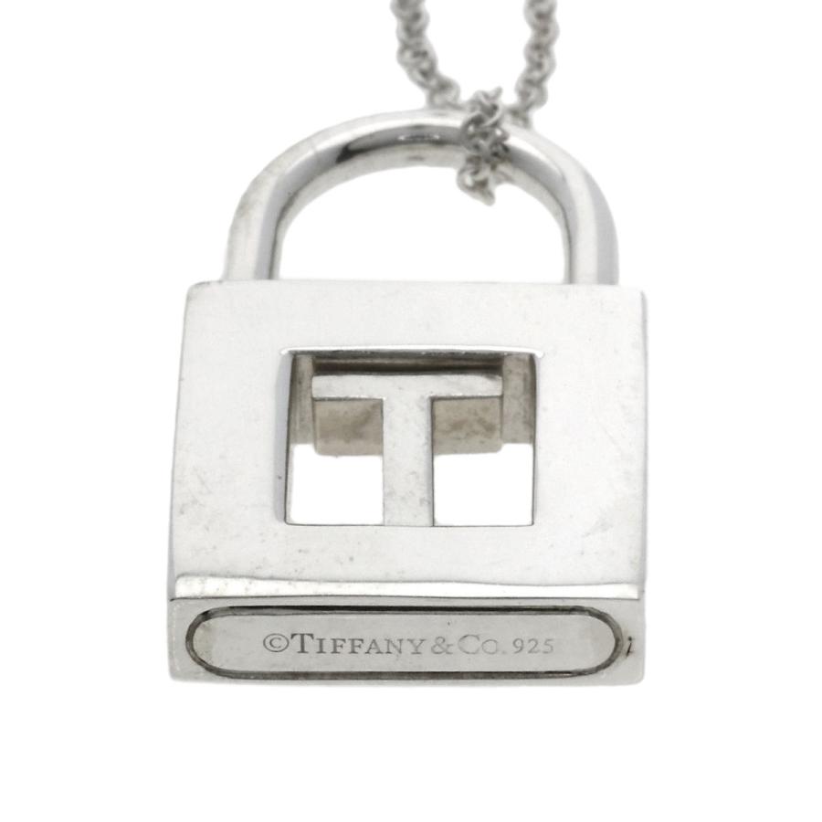美品◎ ティファニー イニシャルT カデナ 南京錠 ネックレス シルバー925 TIFFANY&Co.（ティファニー） イニシャル T カデナロック ネックレス