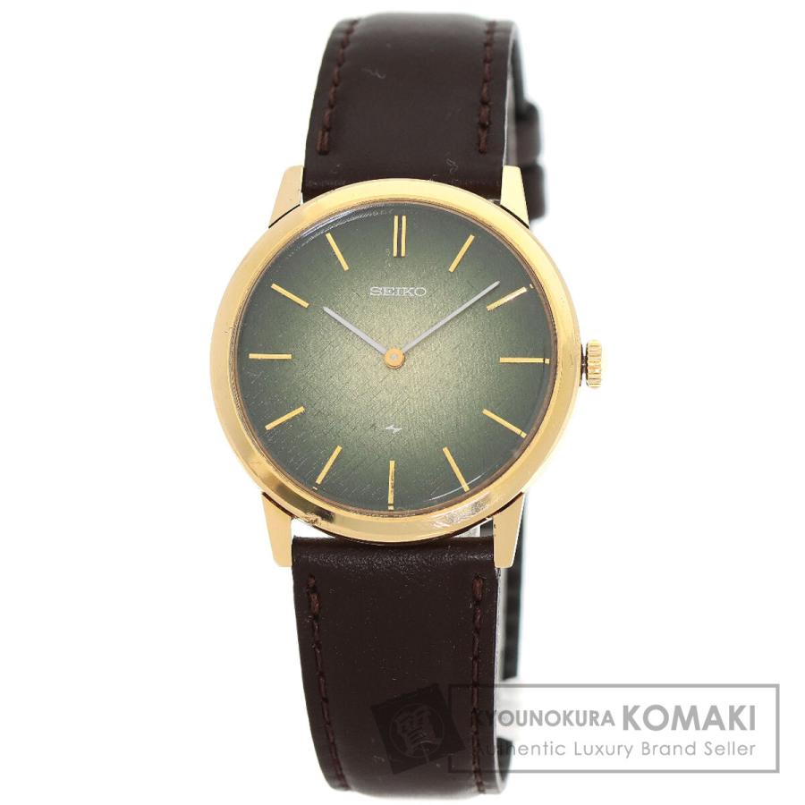 マ*ル様 SEIKO シンプル腕時計　2220-0180 SEIKO（セイコー） 2220-0180 シャリオ 腕時計 K18イエローゴールド 革
