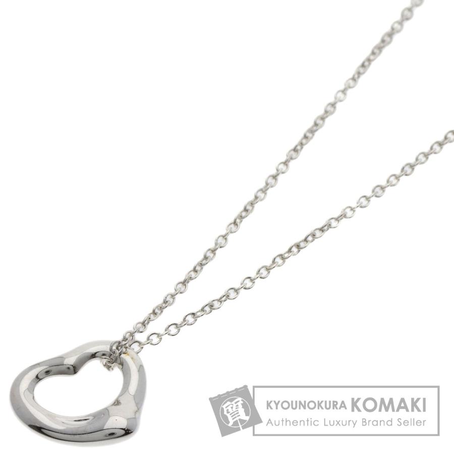 美品 TIFFANY&CO オープンハート ロゴ刻印 シルバー ネックレス TIFFANY&Co.（ティファニー） オープンハート ネックレス シルバー