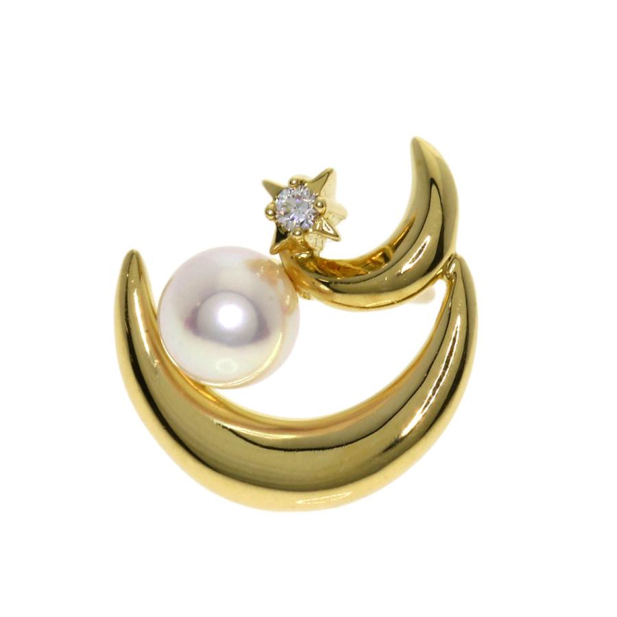 MIKIMOTO（ミキモト） パール ダイヤモンド ピンブローチ ブローチ K18 