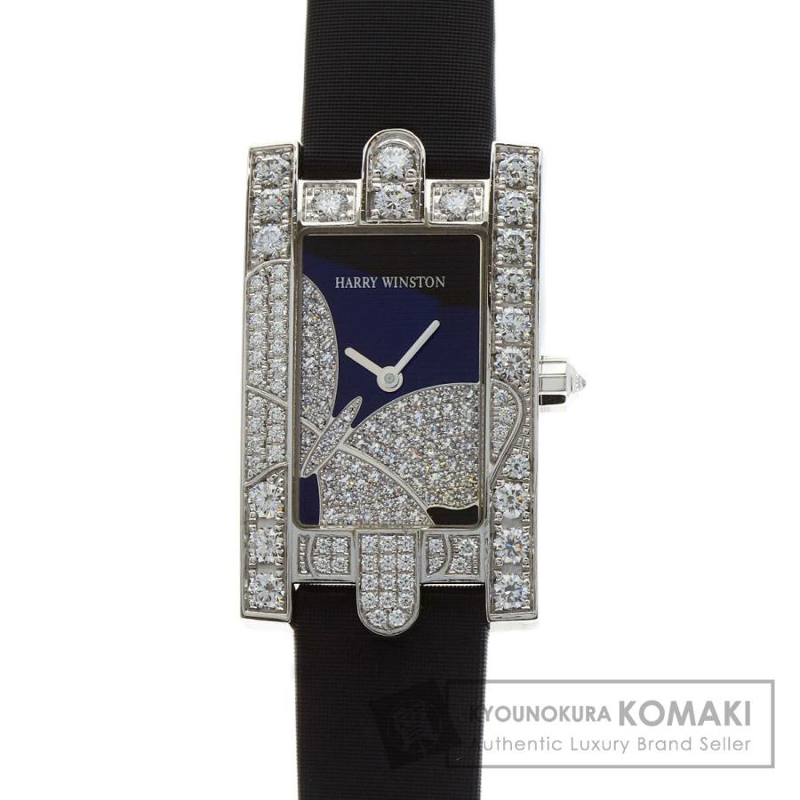 HARRY WINSTON ハリーウィンストン 310LQW アヴェニュー ナイト パピヨン 腕時計 K18WG 革 レディース [中古] HARRY WINSTON ハリーウィンストン 310LQW アヴェニュー ナイト