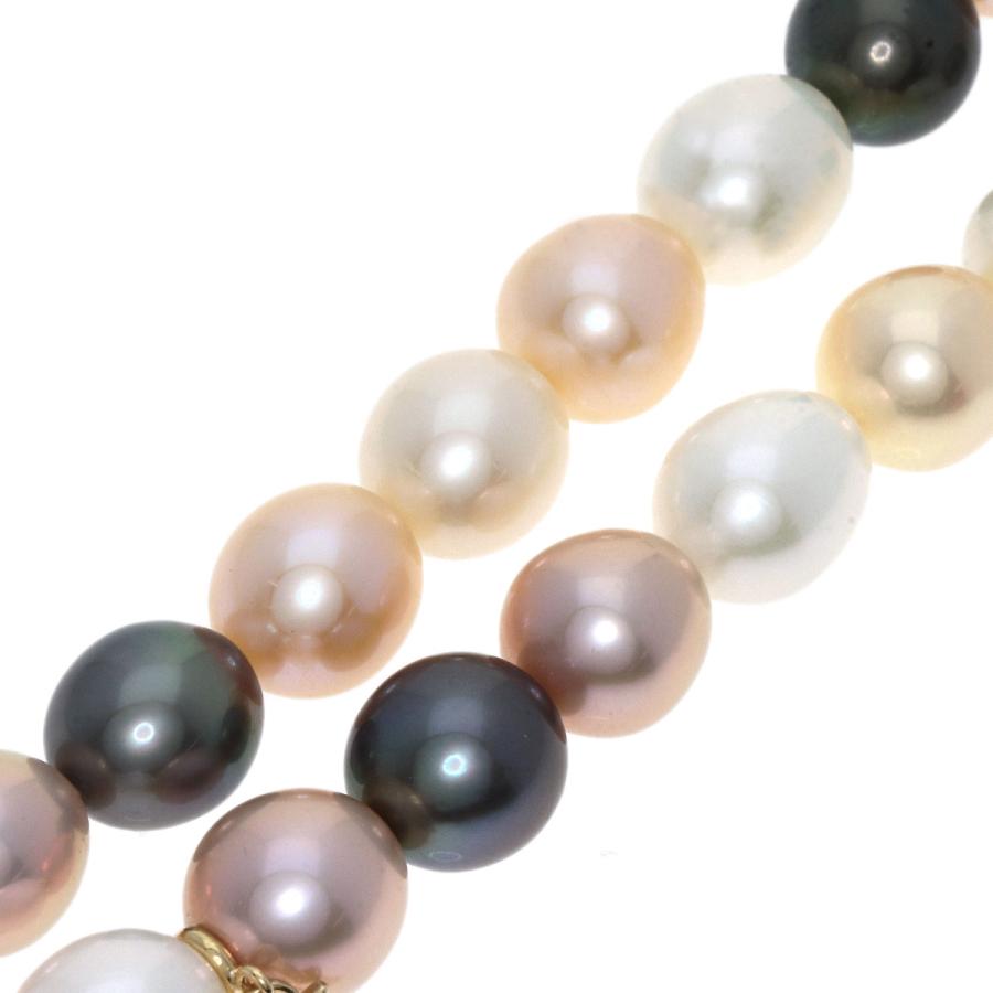 MIKIMOTO（ミキモト） マルチカラー 淡水パール 真珠 ネックレス K18