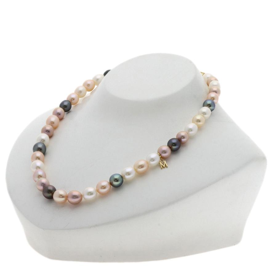 MIKIMOTO（ミキモト） マルチカラー 淡水パール 真珠 ネックレス K18