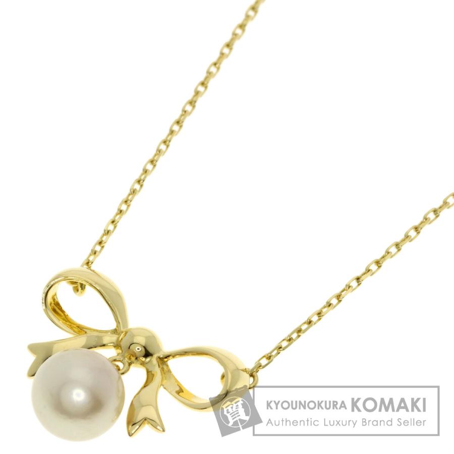 MIKIMOTO（ミキモト） パール 真珠 リボン ネックレス K18イエロー 