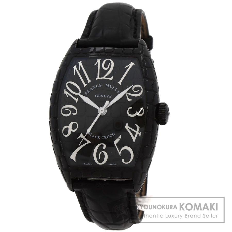 FRANCK MULLER フランクミュラー 8880SC BLK CRO AC トノーカーベックス ブラッククロコ 腕時計 SS クロコダイル メンズ [中古] FRANCK MULLER フランクミュラー 8880SC BLK CRO AC トノーカー