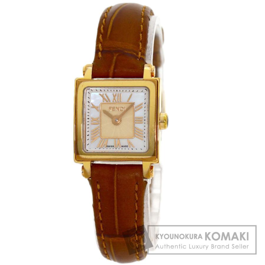 FENDI 60500L クアドロミニ オロロジ　腕時計 FENDI（フェンディ） 60500L クアドロミニ 腕時計 GP 革 レディース