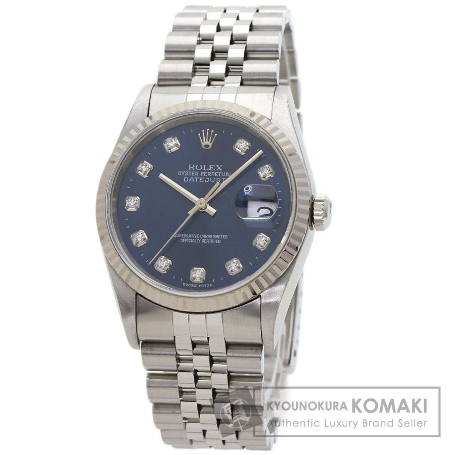 ROLEX ロレックス 16234G デイトジャスト 10P ダイヤモンド 腕時計 SS SS K18WG メンズ [中古] ROLEX（ロレックス） 16234G デイトジャスト 10P ダイヤモンド 腕時計
