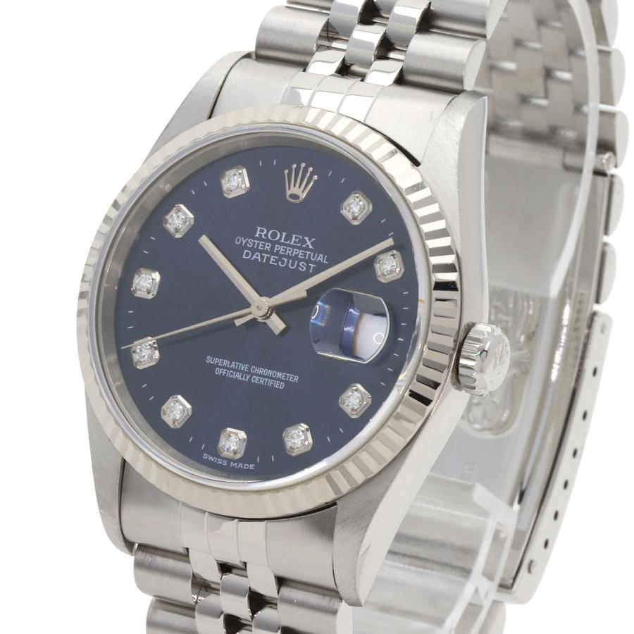 ROLEX ロレックス 16234G デイトジャスト 10P ダイヤモンド 腕時計 SS SS K18WG メンズ [中古] ROLEX（ロレックス） 16234G デイトジャスト 10P ダイヤモンド 腕時計