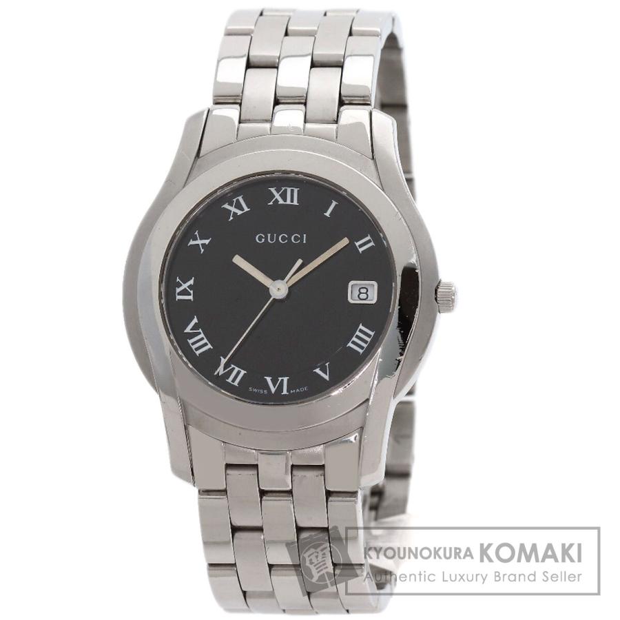 GUCCI グッチ 5500M ラウンドフェイス 腕時計 SS SS メンズ [中古] GUCCI（グッチ） 5500M ラウンドフェイス 腕時計 ステンレススチール