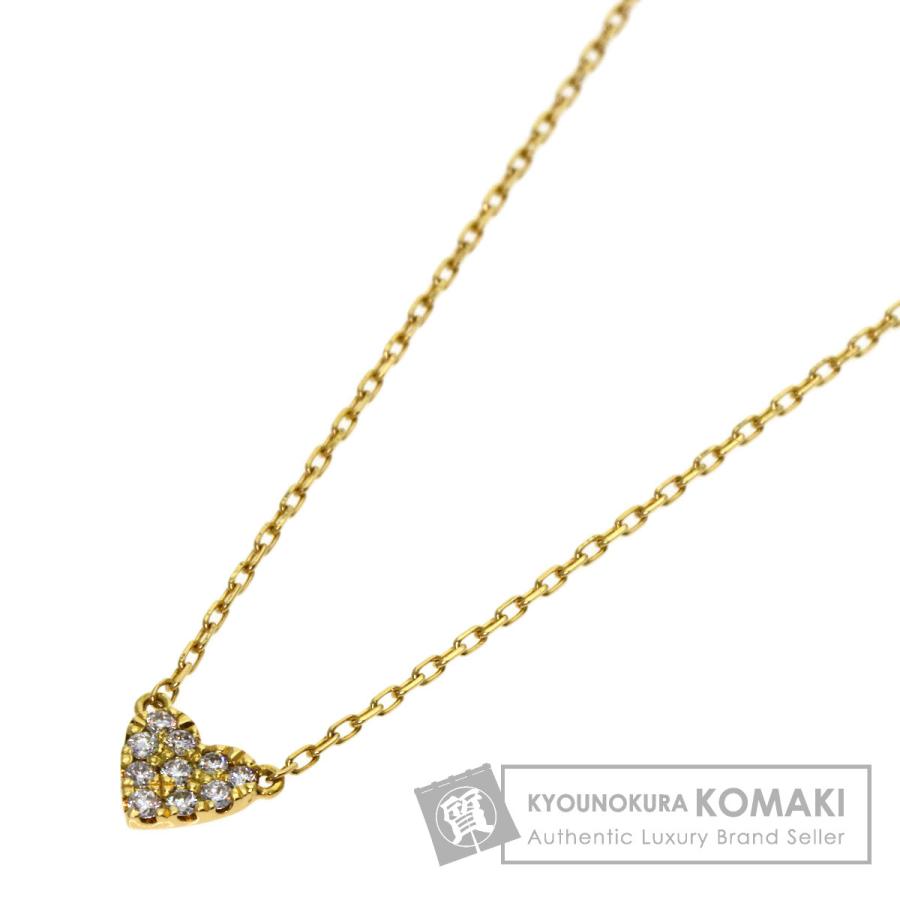 AHKAH（アーカー） ハート パヴェ ダイヤモンド ネックレス K18