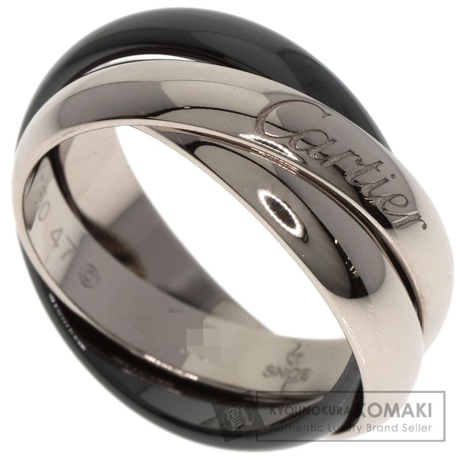 週末値下　カルティエ　cartier トリニティ　黒✖︎金　未使用に近い極美品 Cartier（カルティエ） トリニティ ブラックセラミック #47 リング