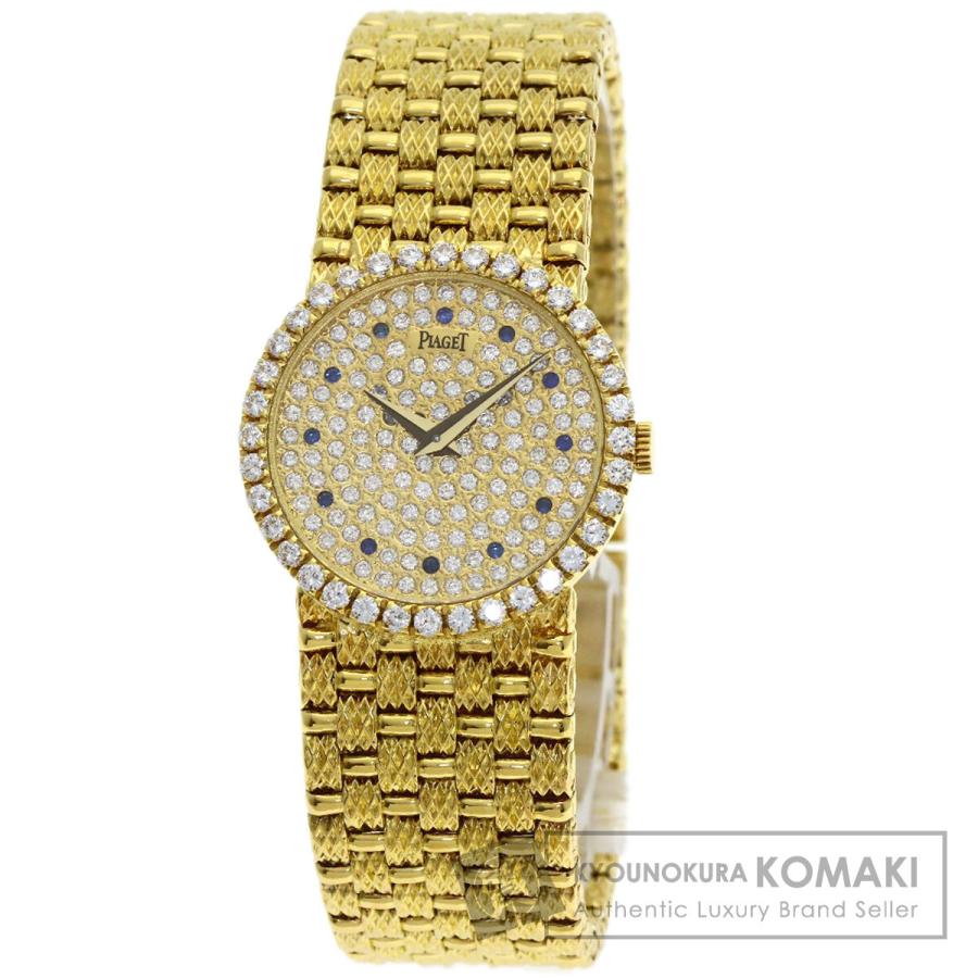 ピアジェ PIAGET 時計 レディース ブランド ダイヤモンド クオーツ QZ 750YG 金無垢 ゴールド ブルー【中古】 PIAGET（ピアジェ） 時計 レディース ブランド ダイヤモンド クオーツ