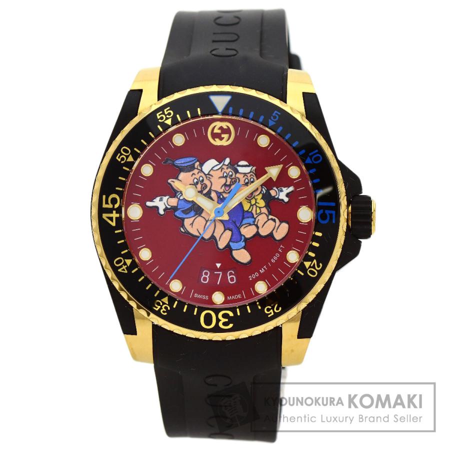GUCCI（グッチ） 136.3 DIVE 三匹の子豚 腕時計 GP ラバー メンズ 中古