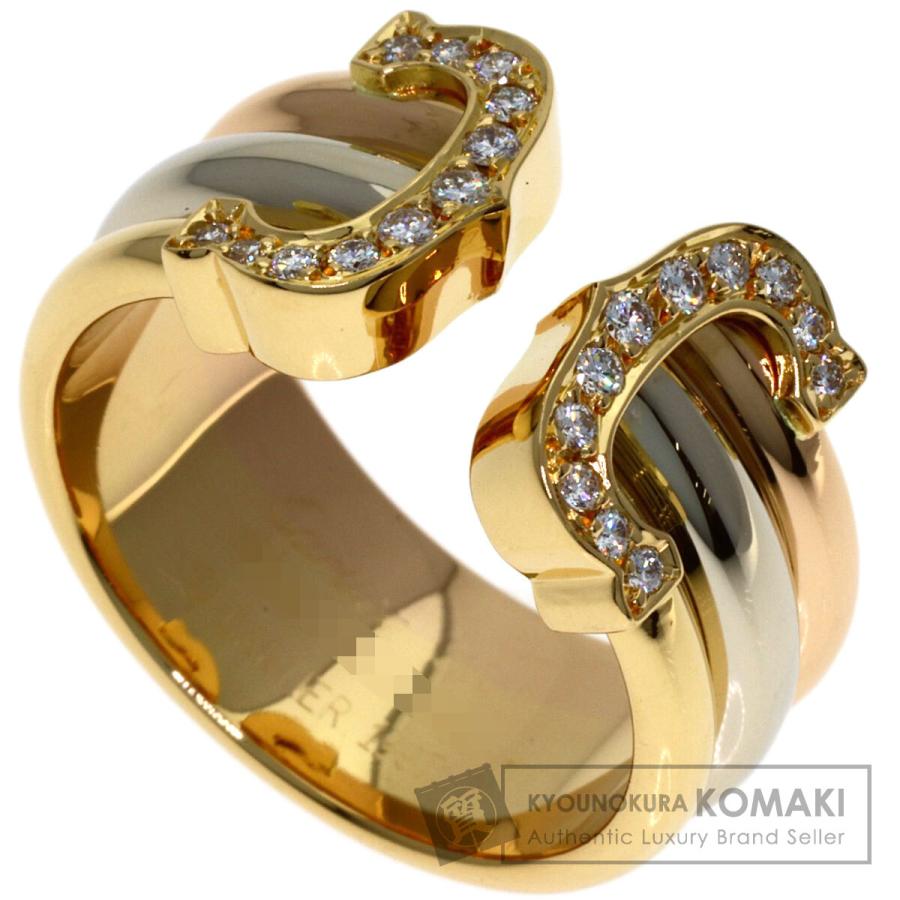 箱付美品! Cartier カルティエ K18 2C ゴールド リング 指輪 Cartier（カルティエ） 2Cリング LM ダイヤモンド #49 リング・指輪