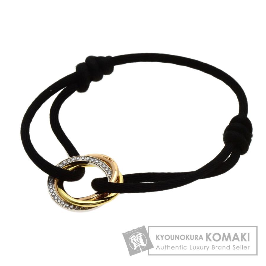 カルティエ　トリニティ ブレスレッ ト　コードブレス　K18 ブラック Cartier（カルティエ） トリニティ ダイヤモンド 黒コード