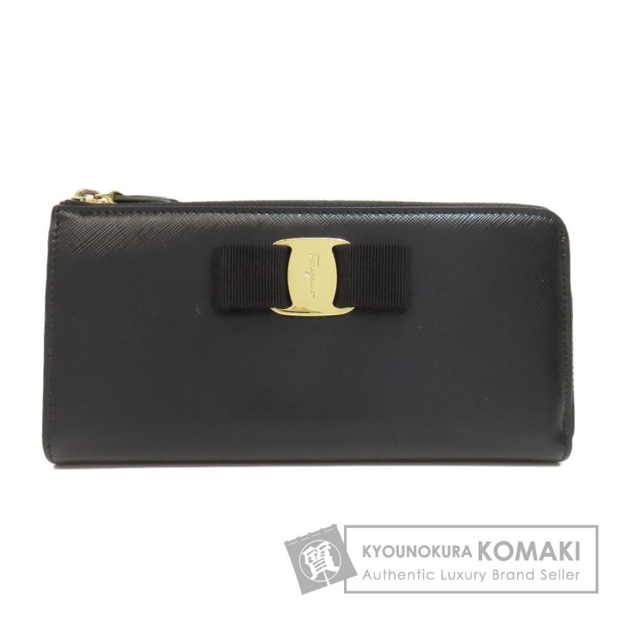 ✨未使用に近い✨　Ferragamo 長財布　リザード　ヴァラリボン　黒色 Salvatore Ferragamo サルヴァトーレフェラガモ ヴァラリボン 長財布