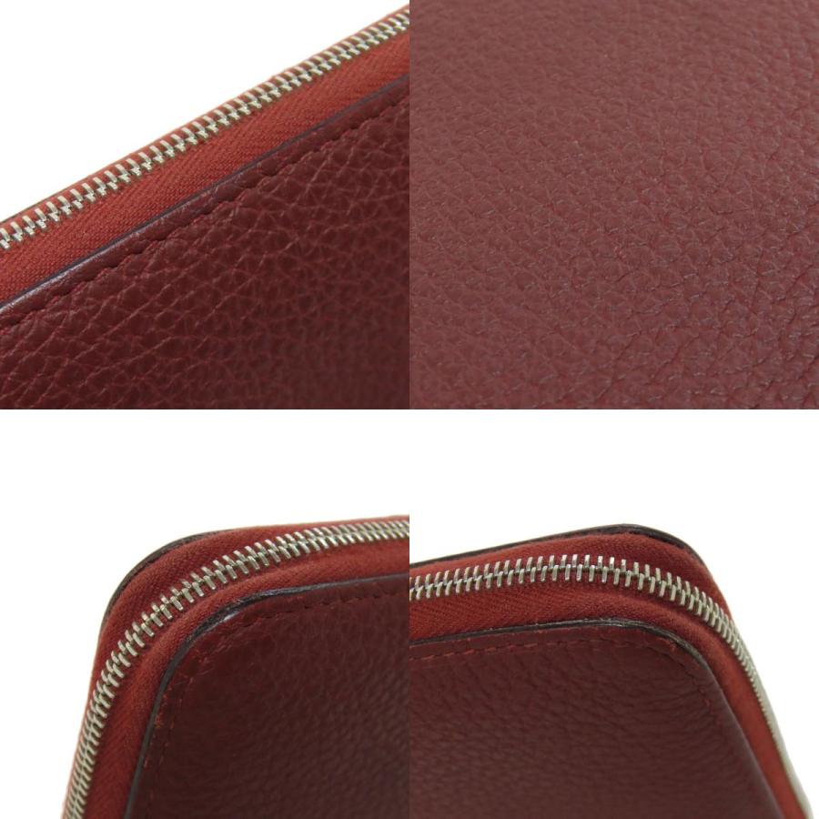 HERMES エルメス アザップロング ルージュセリエ シルバー金具 長財布（小銭入れあり） トゴ レディース [中古] HERMES（エルメス） アザップロング ルージュセリエ シルバー金具 長
