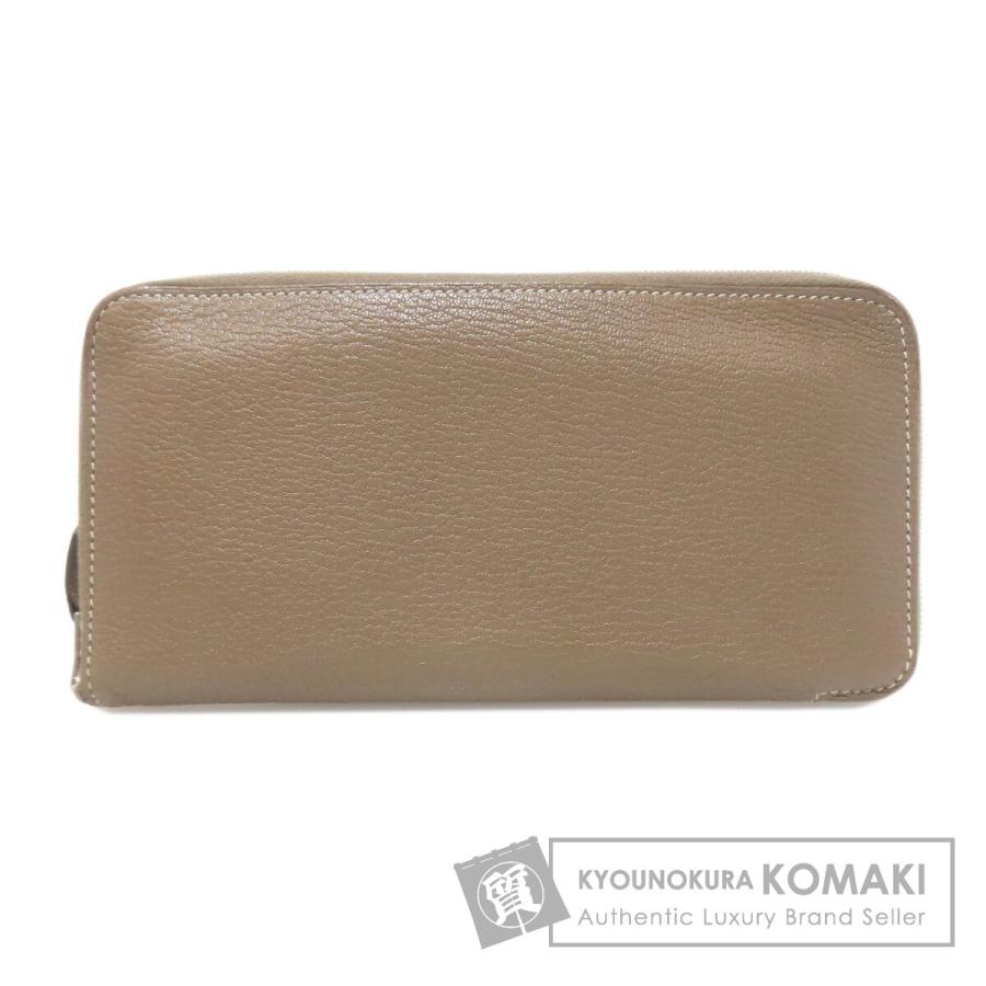 HERMES エルメス アザップ クラシック エトープ シルバー金具 長財布（小銭入れあり） カーフ レディース [中古] HERMES（エルメス） アザップ クラシック エトープ シルバー金具 長