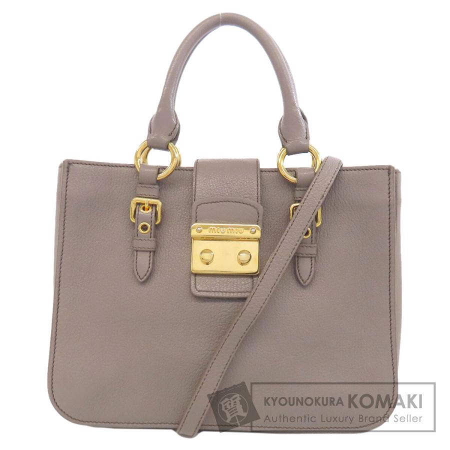 miu miu（ミュウミュウ） 2WAY ハンドバッグ レザー レディース 中古 
