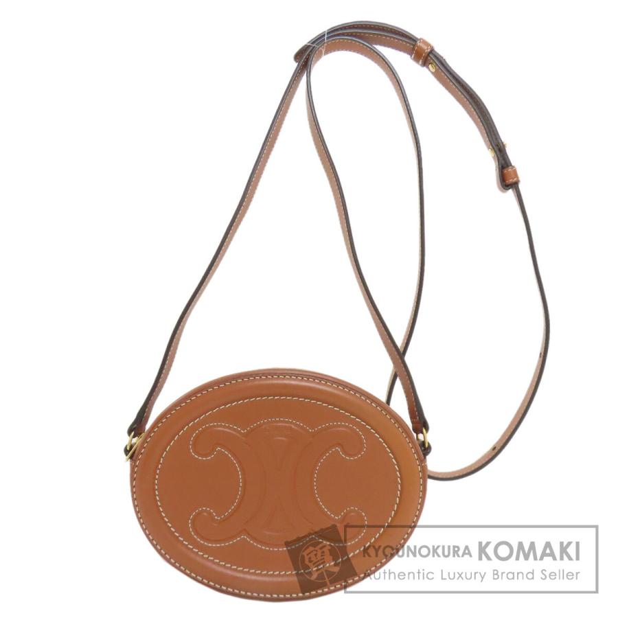 CELINE セリーヌ オーバルパース キュイル トリオンフ ショルダーバッグ カーフ レディース [中古] CELINE（セリーヌ） オーバルパース キュイル トリオンフ ショルダー