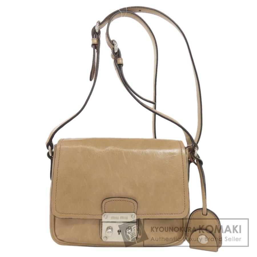 ミュウ ミュウ ロゴ ショルダーバッグ レディース 【中古】 miu miu（ミュウミュウ） ロゴ ショルダーバッグ レザー レディース