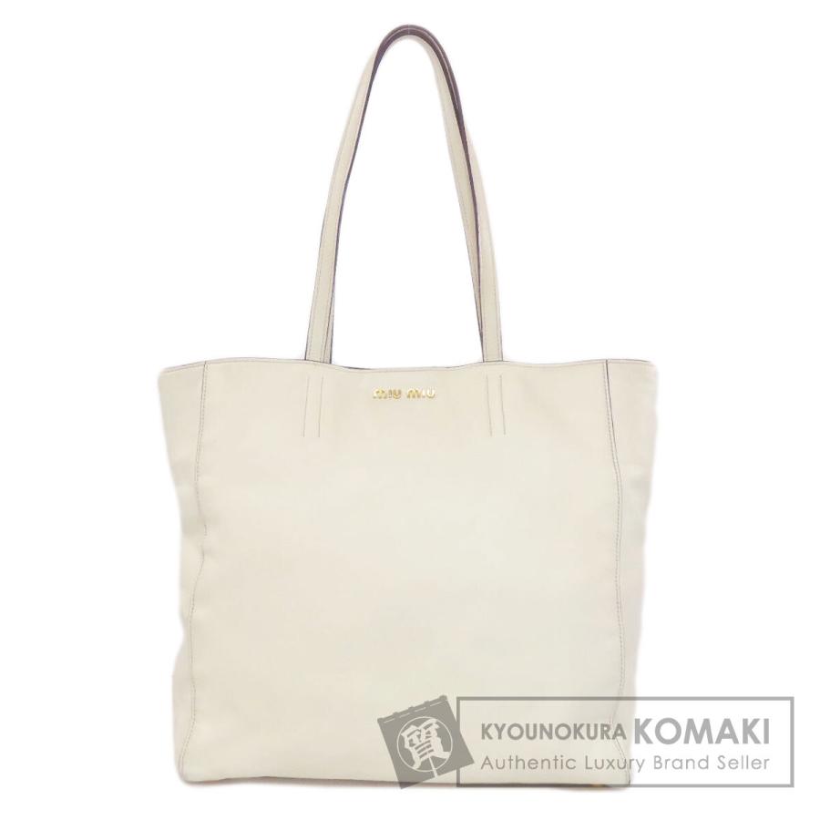 miu miu（ミュウミュウ） ロゴ トートバッグ レザー レディース 中古