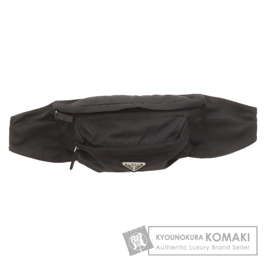 【美品】プラダ ボディバッグ ナイロン レザー 三角ロゴ ブラック V210 PRADA（プラダ） 中古品 TESSUTO MONTAGN ボディバッグ ウエストポーチ