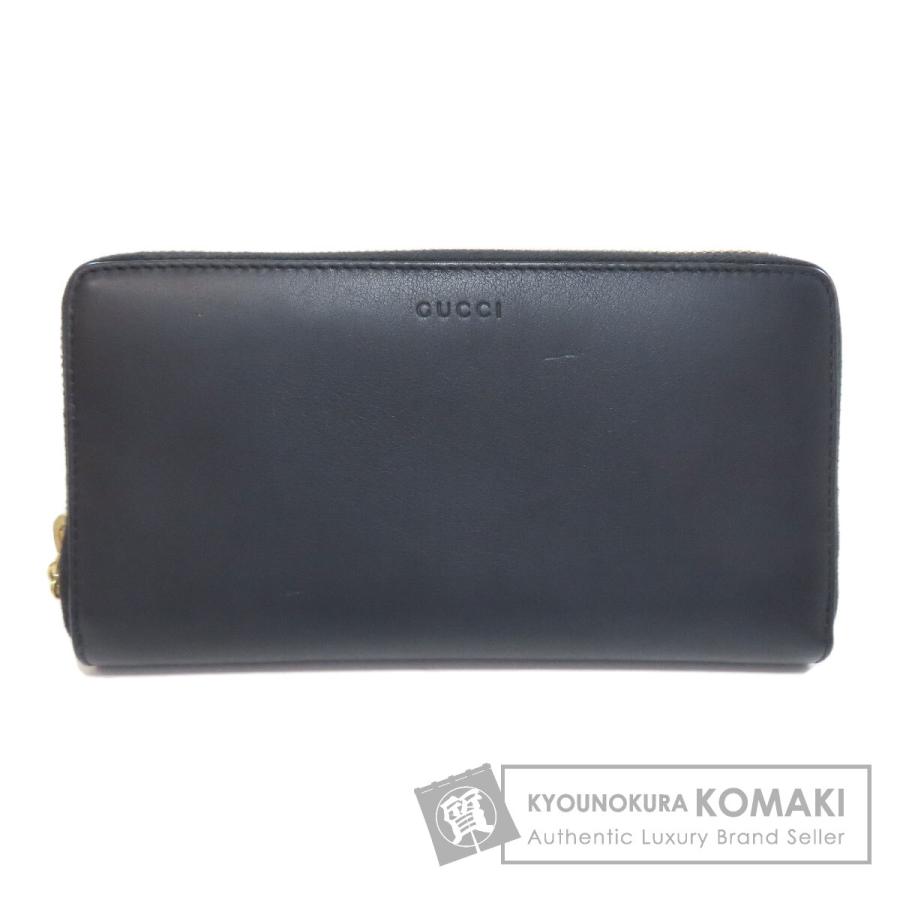 GUCCI グッチ 453158 ロゴ 長財布（小銭入れあり） レザー レディース [中古] GUCCI（グッチ） 453158 二ムフェア ラウンドファスナー バンブー 長