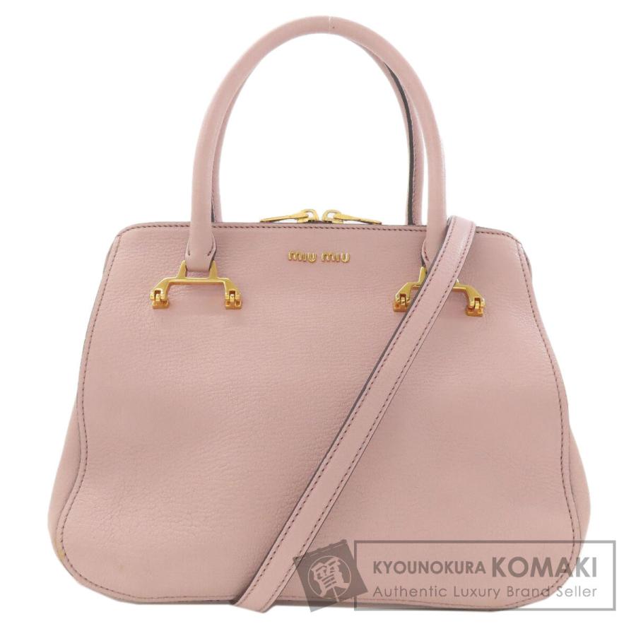 【超超美品！】miumiu ミュウミュウ レザー 2WAY ハンドバッグ miu miu（ミュウミュウ） 2WAY ハンドバッグ レザー レディース 中古