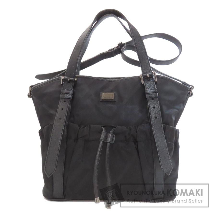 BURBERRY 2way ビジネスバッグ ブラック ノバチェック　ナイロン BURBERRY（バーバリー） チェック柄 2WAY トートバッグ ナイロン素材