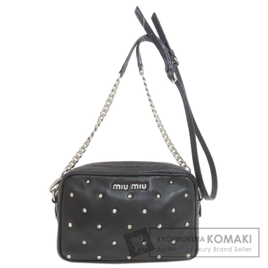 miu miu（ミュウミュウ） スタッズ ショルダーバッグ カーフ