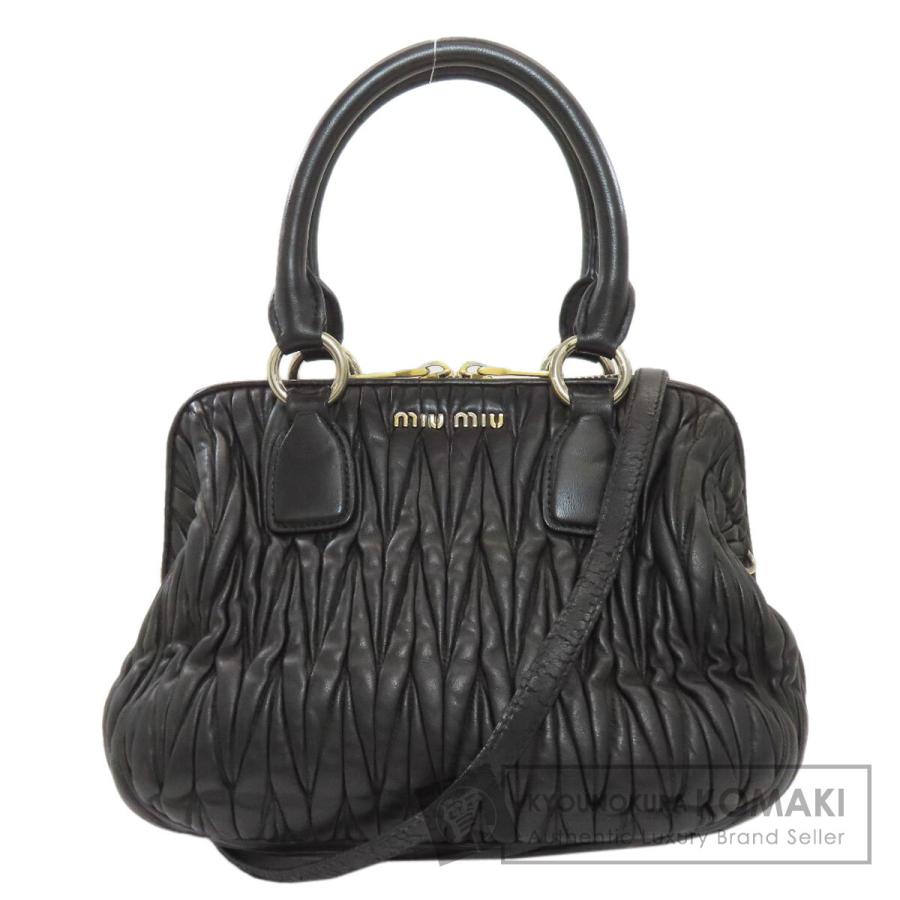 【miu miu】マテラッセ ブラック 2wayハンドバッグ miu miu（ミュウミュウ） マテラッセ 2WAY ハンドバッグ レザー