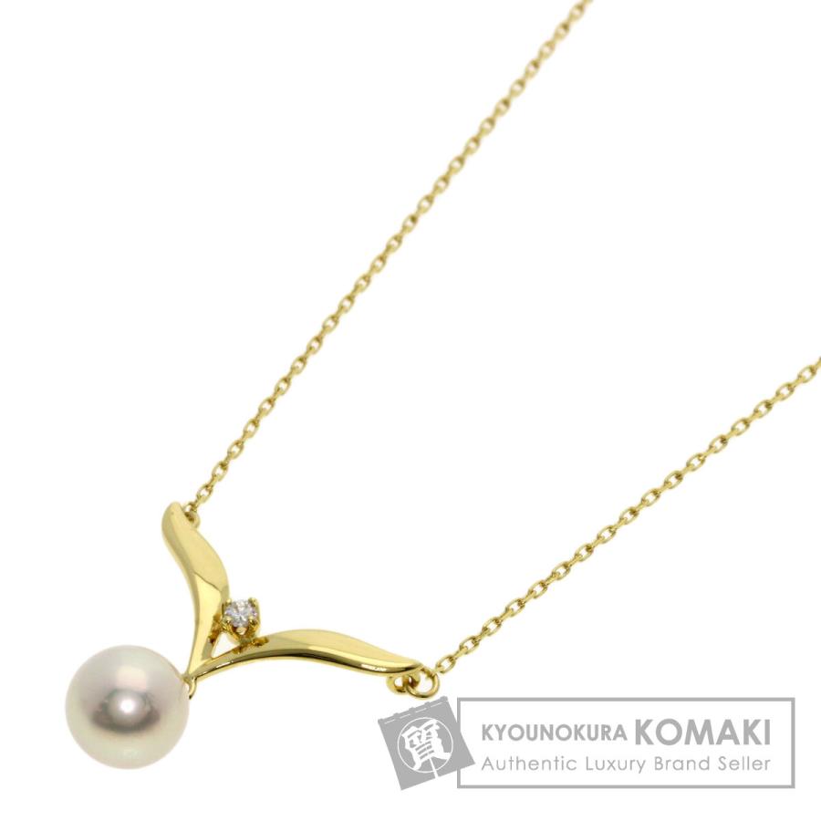 MIKIMOTO 真珠 ネックレス K18 ダイヤモンド MIKIMOTO（ミキモト） パール 真珠 ダイヤモンド ネックレス K18