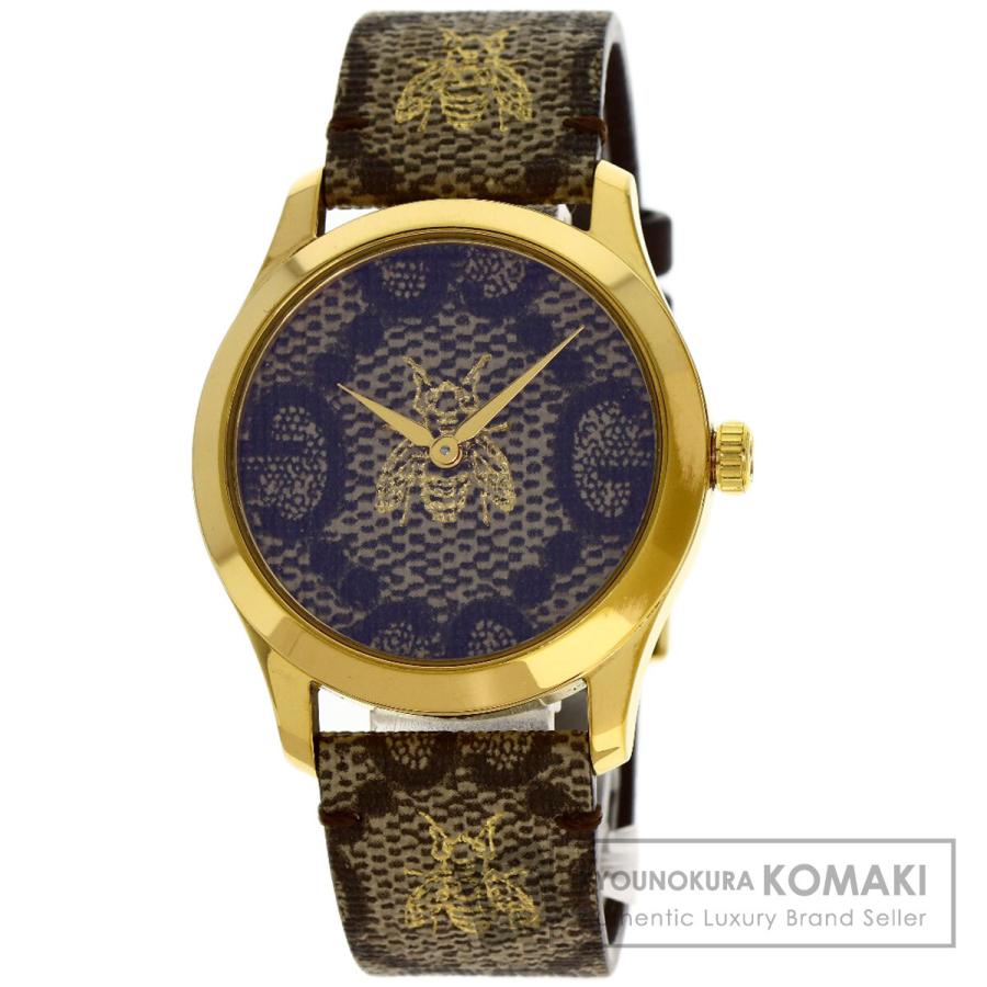 GUCCI（グッチ） 126.4 Gタイムレス ビー 腕時計 GP 革 メンズ 中古 