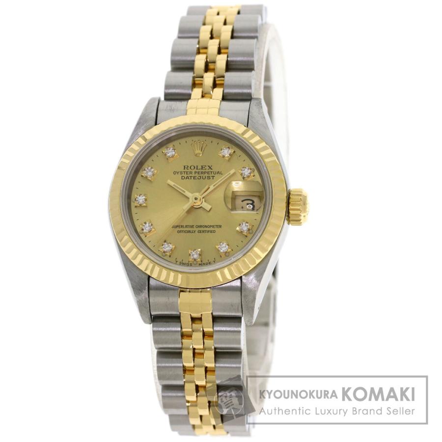 ROLEX ロレックス 69173G デイトジャスト 10P ダイヤモンド 腕時計 SS SSxK18YG K18YG レディース [中古] ROLEX（ロレックス） 69173G デイトジャスト 10P ダイヤモンド 腕時計