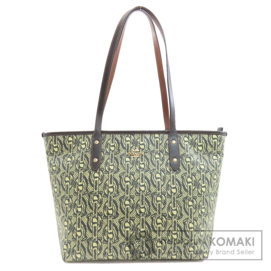 COACH（コーチ） F37854 チェーン柄 トートバッグ PVC レディース 中古