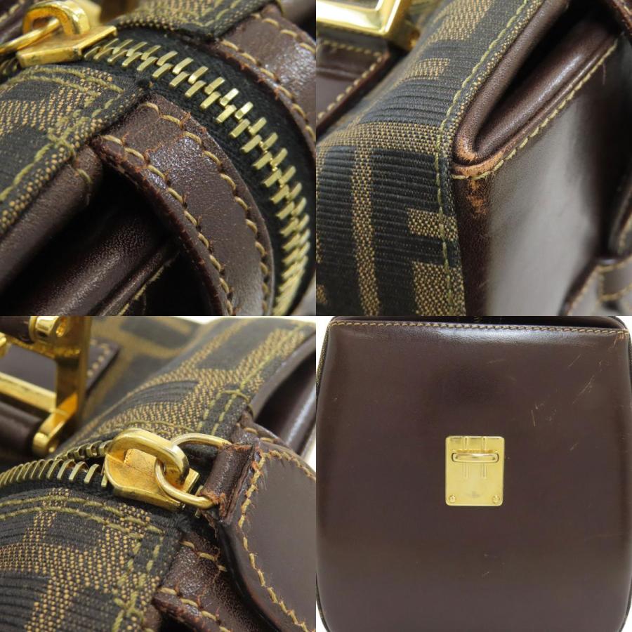 FENDI（フェンディ） ミニボストン ズッカ柄 ハンドバッグ キャンバス