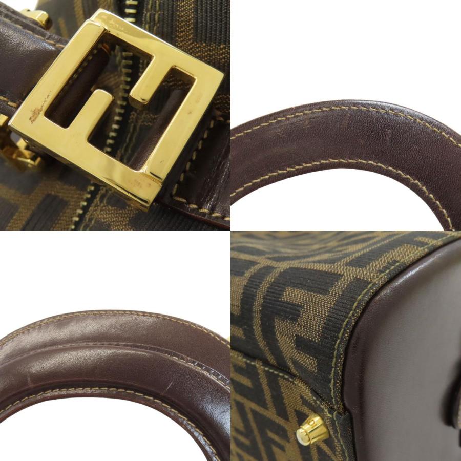 FENDI（フェンディ） ミニボストン ズッカ柄 ハンドバッグ キャンバス