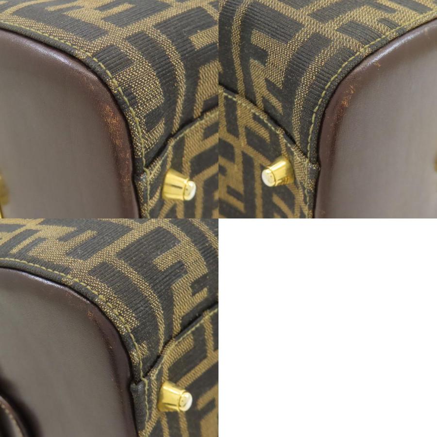FENDI（フェンディ） ミニボストン ズッカ柄 ハンドバッグ キャンバス