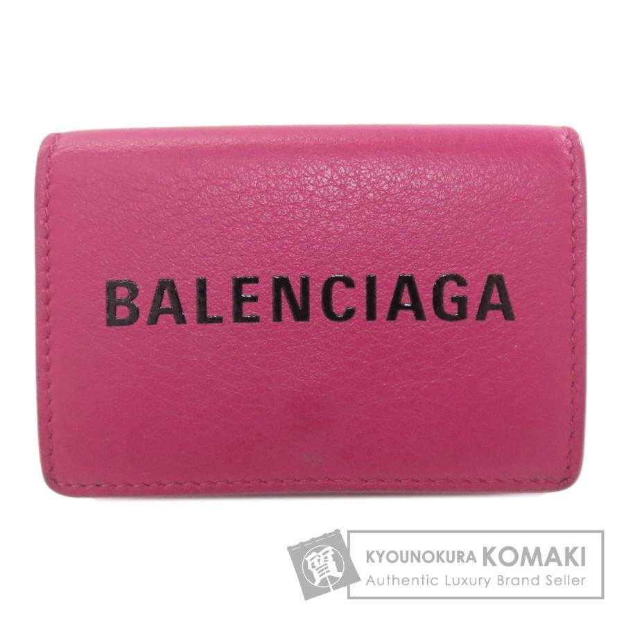 BALENCIAGA バレンシアガ 516402 ロゴ 三つ折り財布 二つ折り財布（小銭入れあり） レザー レディース [中古] BALENCIAGA（バレンシアガ） 516402 ロゴ 三つ折り財布 二つ折り財布
