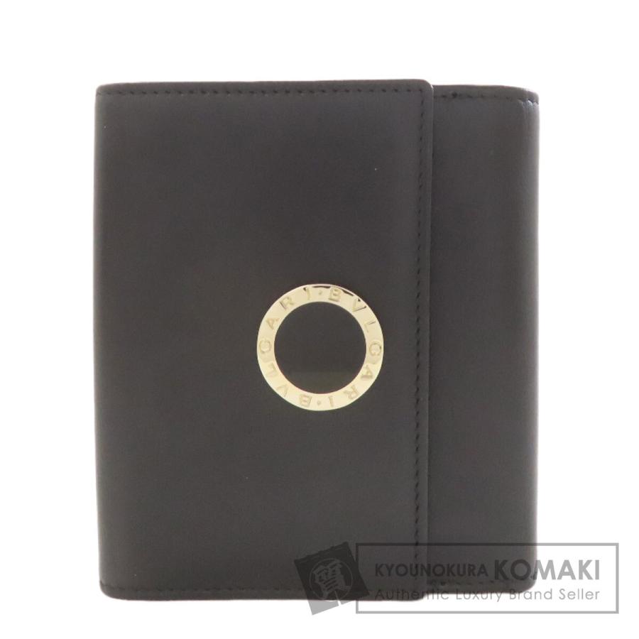 【極美品】BVLGARI ブルガリ 二つ折り財布 ブルガリ・ブルガリ レザー 黒 BVLGARI（ブルガリ） ブルガリブルガリ 二つ折り財布（小銭入れあり