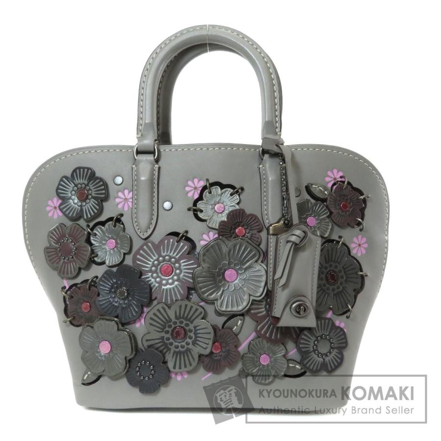 買得 Coach コーチ 中古 レディース ハンドバッグレザー 2way フラワーモチーフ コーチ Coach バッグ