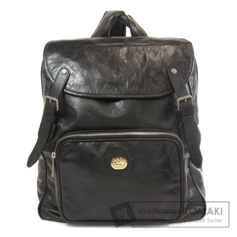 Gucci グッチ 5753 インターロッキングg ミディアムバックパック リュック デイパック レザー メンズ 中古 Oceanplagetanger Com