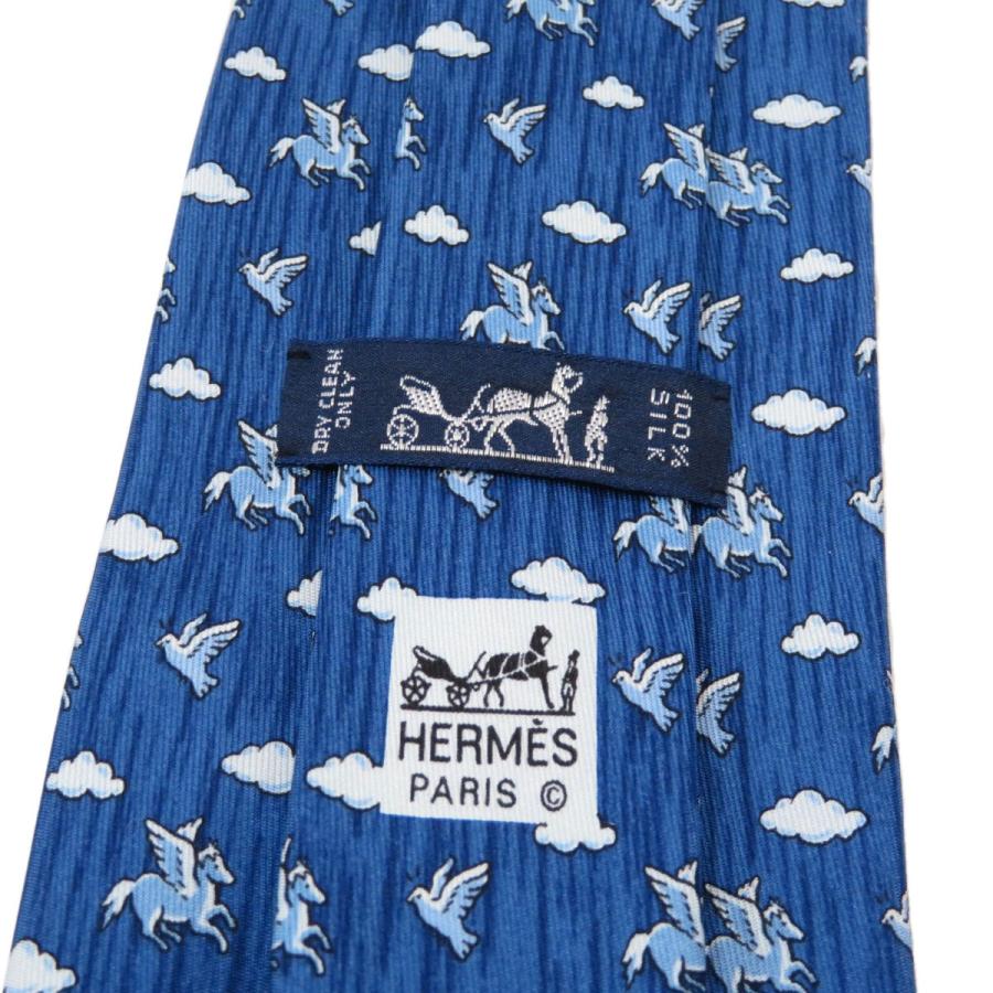 HERMES エルメス ペガサス柄 ネクタイ シルク メンズ 中古 HERMES エルメス ペガサス柄 ネクタイ シルク メンズ 中古