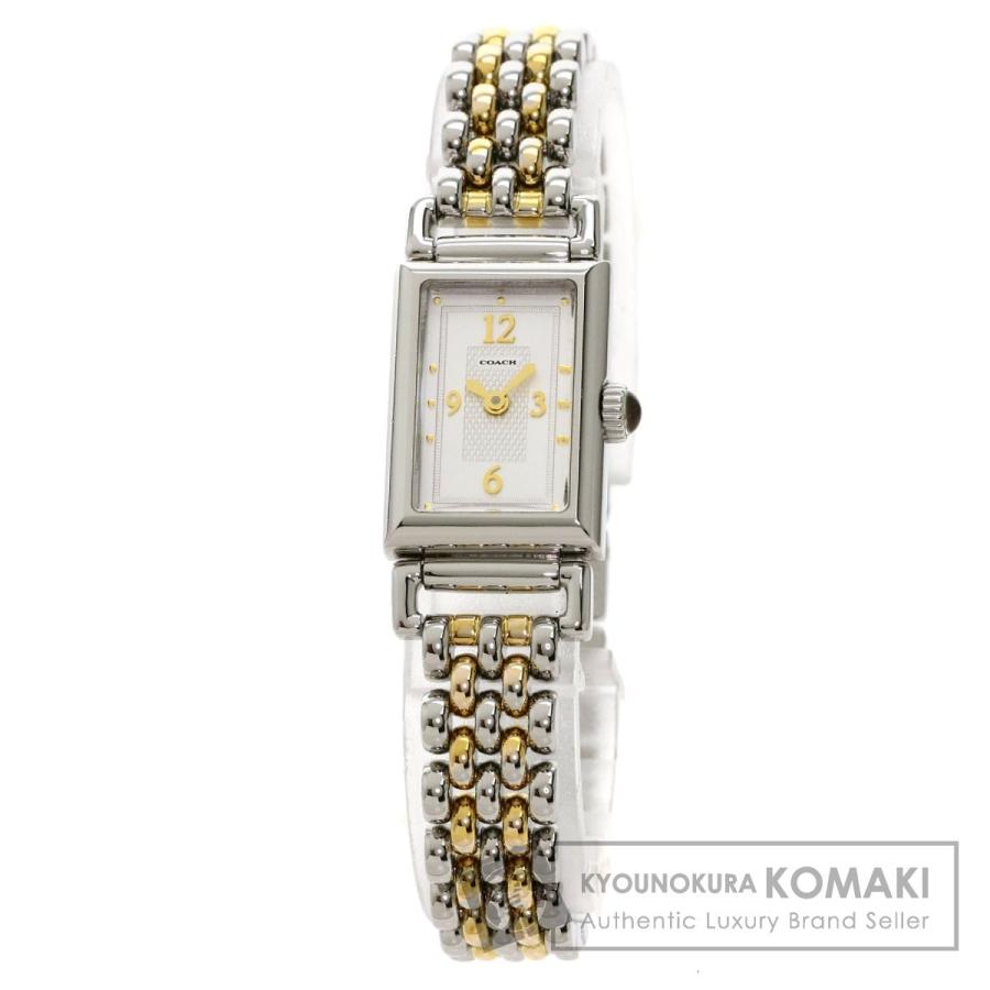 Coach コーチ スクエアフェイス 腕時計 ステンレススチール コンビ レディース 中古品 9030 ブランド京の蔵小牧 通販 Yahoo ショッピング