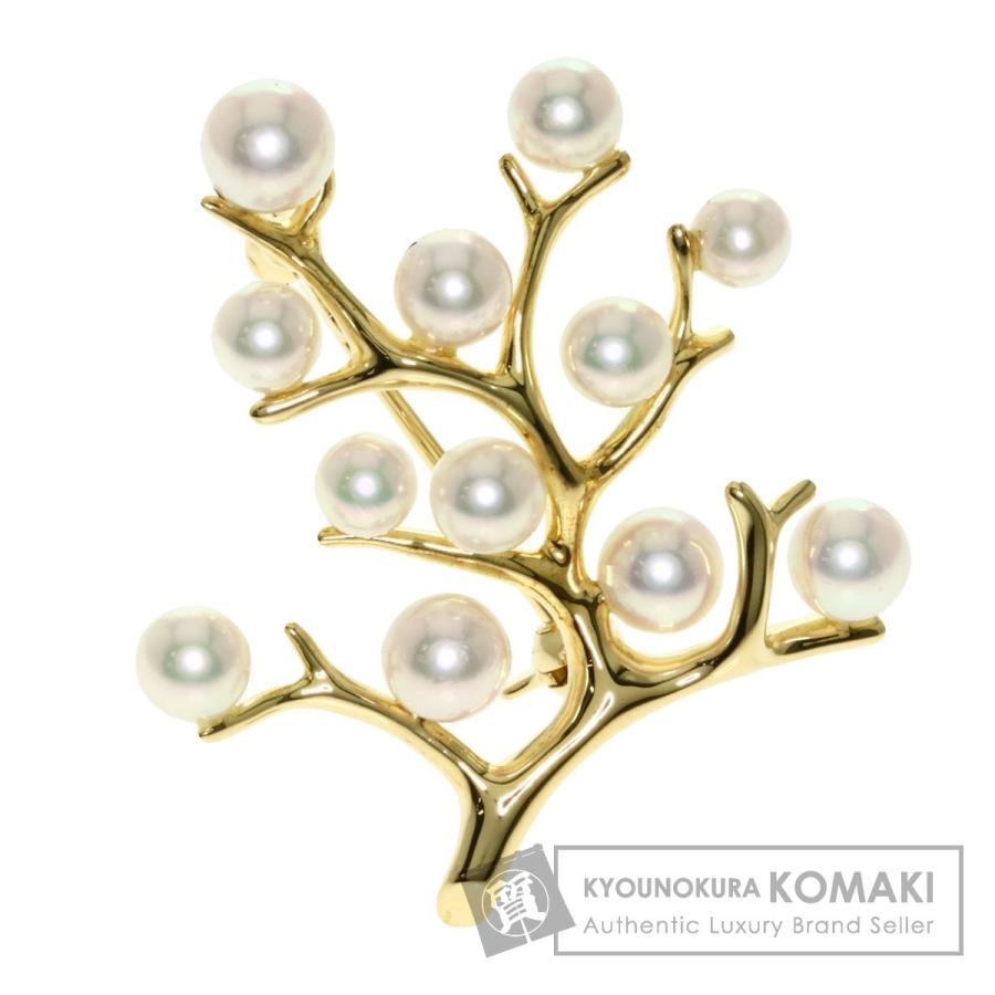 MIKIMOTO ミキモト アコヤパール 幸福の木 真珠 ブローチ K18イエロー MIKIMOTO ミキモト アコヤパール 幸福の木 真珠 ブローチ K18イエロー