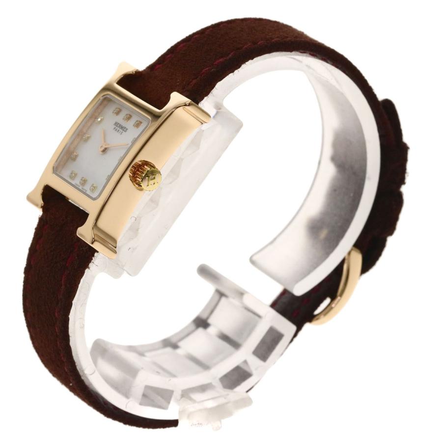 HERMES エルメス HH1.170 Hウォッチミニ 12P ダイヤモンド 腕時計 K18 