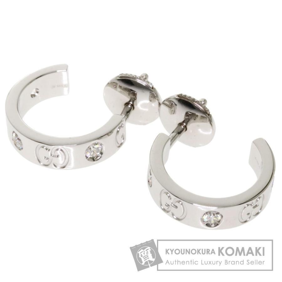 GUCCI グッチ アイコン フープダイヤモンド ピアス K18ホワイト GUCCI グッチ アイコン フープダイヤモンド ピアス K18ホワイト