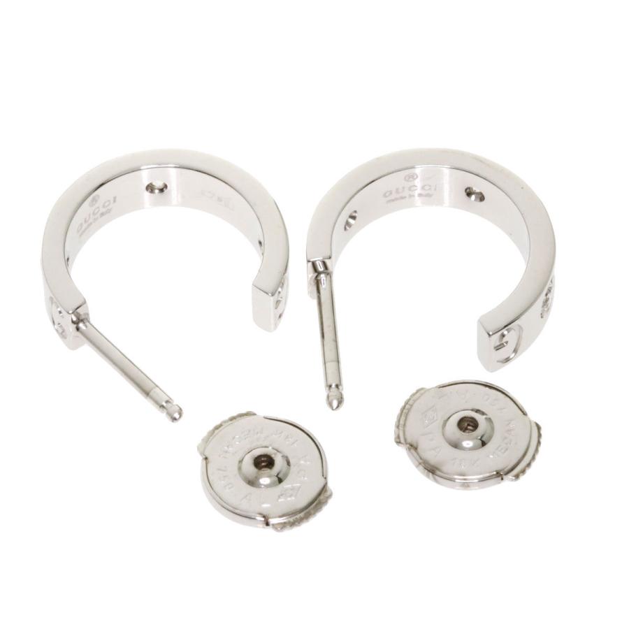 GUCCI グッチ アイコン フープダイヤモンド ピアス K18ホワイト GUCCI グッチ アイコン フープダイヤモンド ピアス K18ホワイト