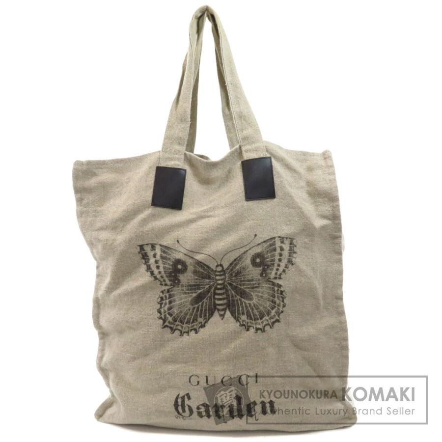 GUCCI グッチ ガーデン バタフライモチーフ トートバッグ リネン  